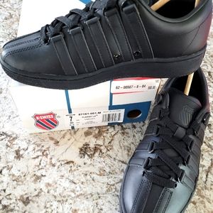 K-SWISS ALL BLACK CLASSIC LX VARSITY SHOES SIZE 7